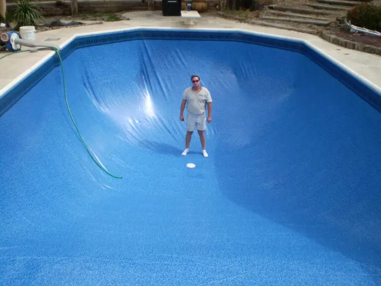 above ground pool liner coming out of track